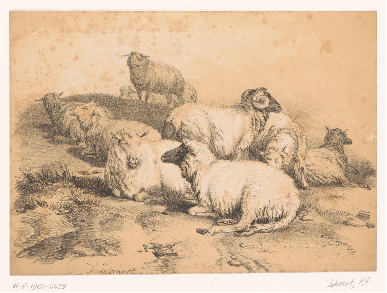 Schafherde von Pierre Frédéric Lehnert