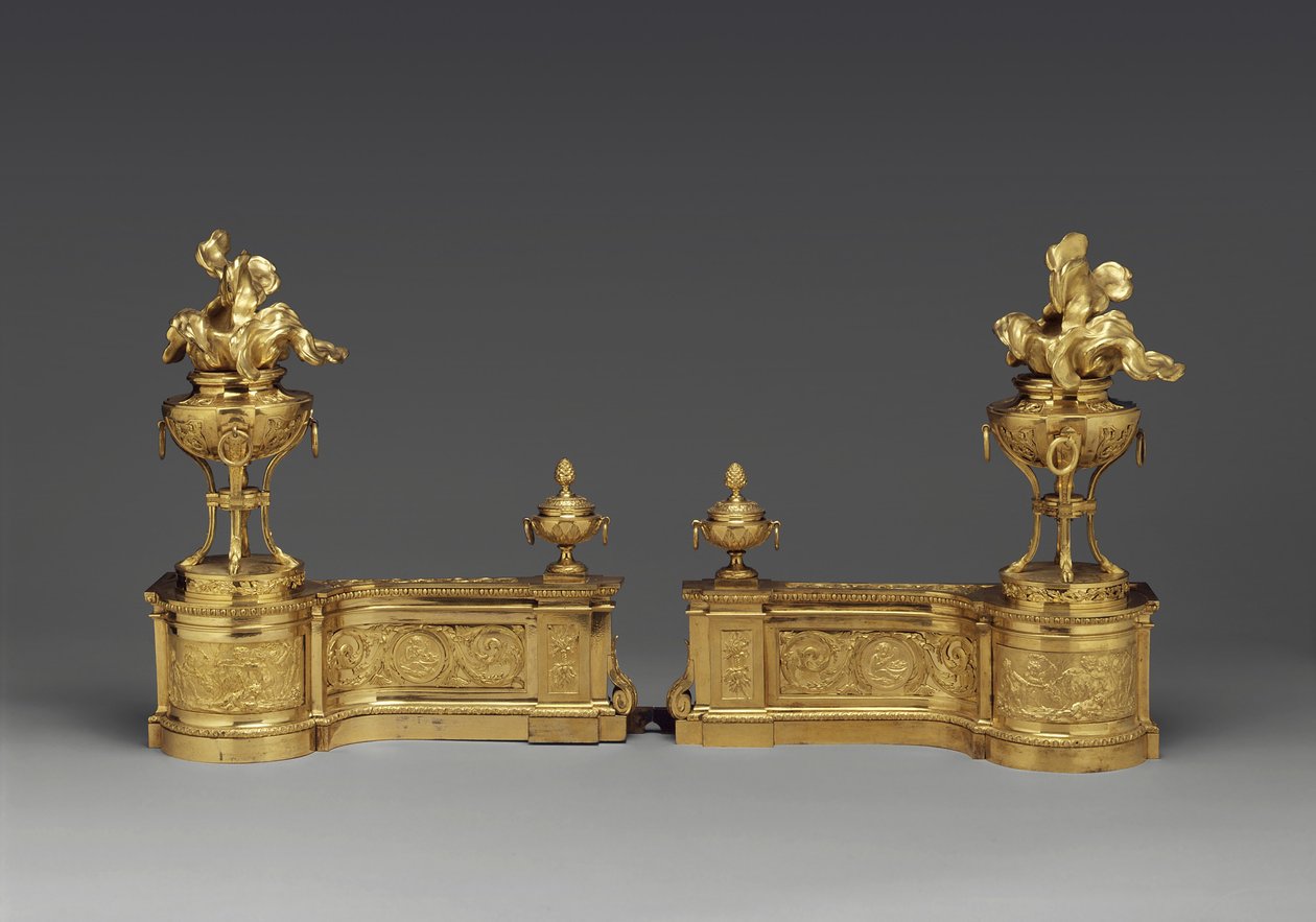 Andirons, um 1770-80 von Pierre Gouthière