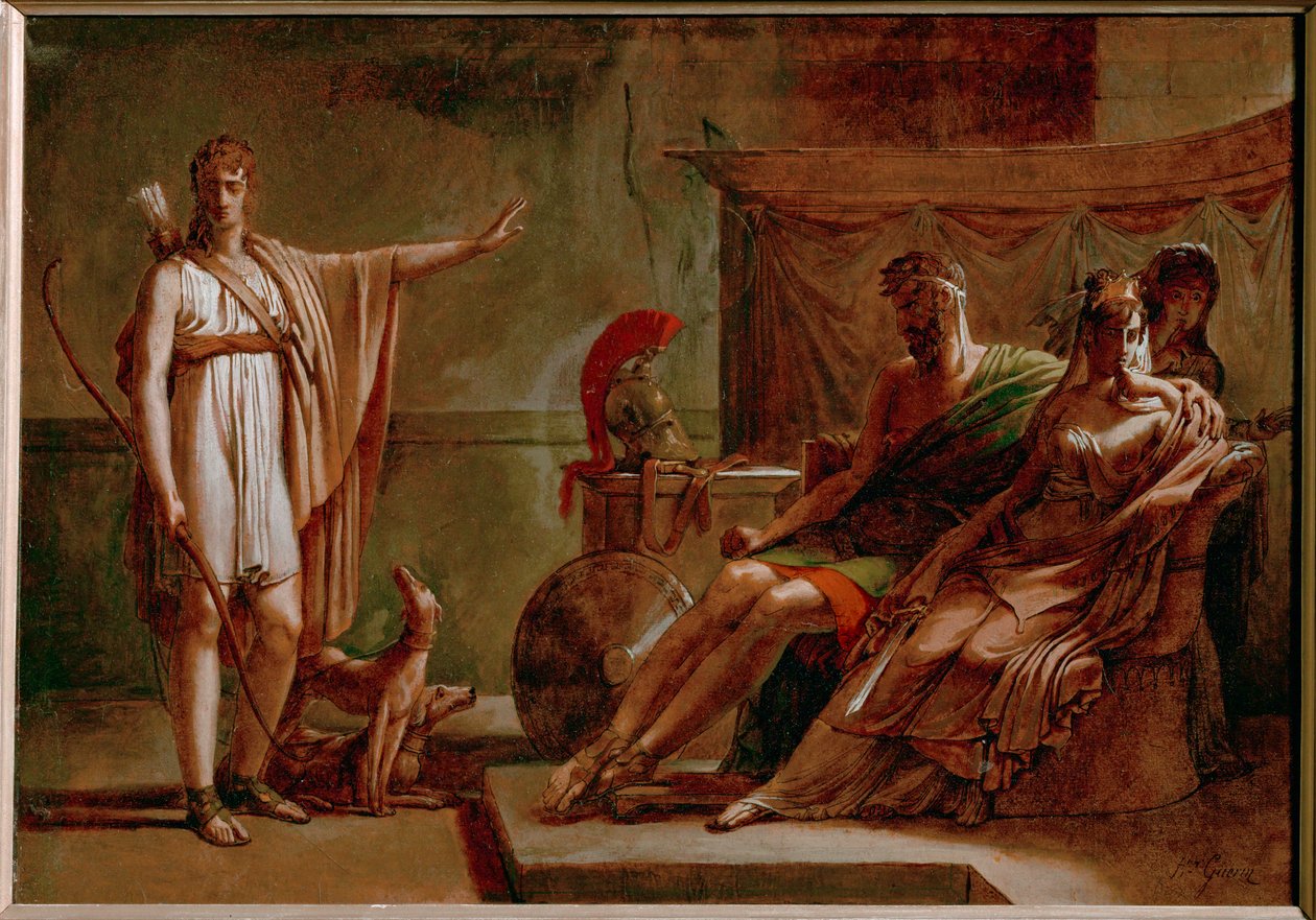 Phaedra und Hyppolyte, Skizze von Pierre Guérin