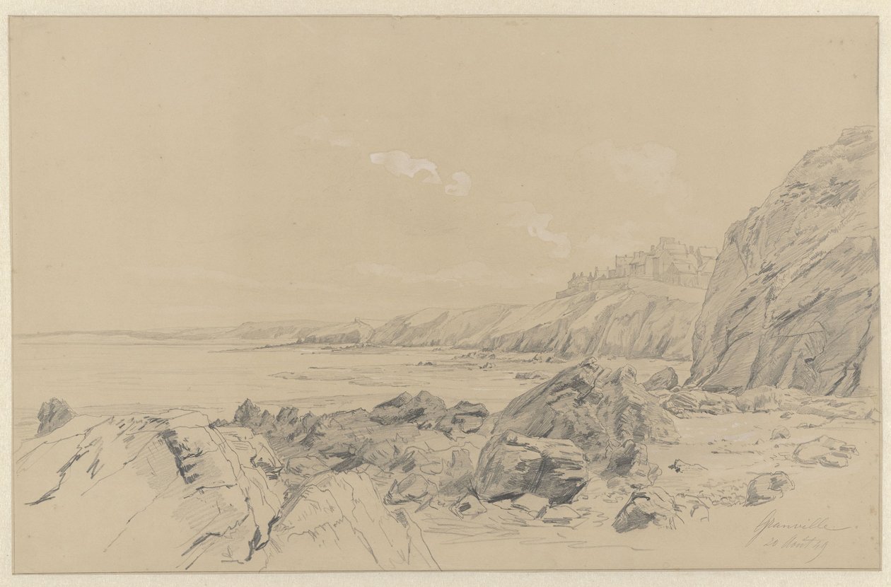 Küstenlandschaft bei Granville von Pierre Louis Dubourcq