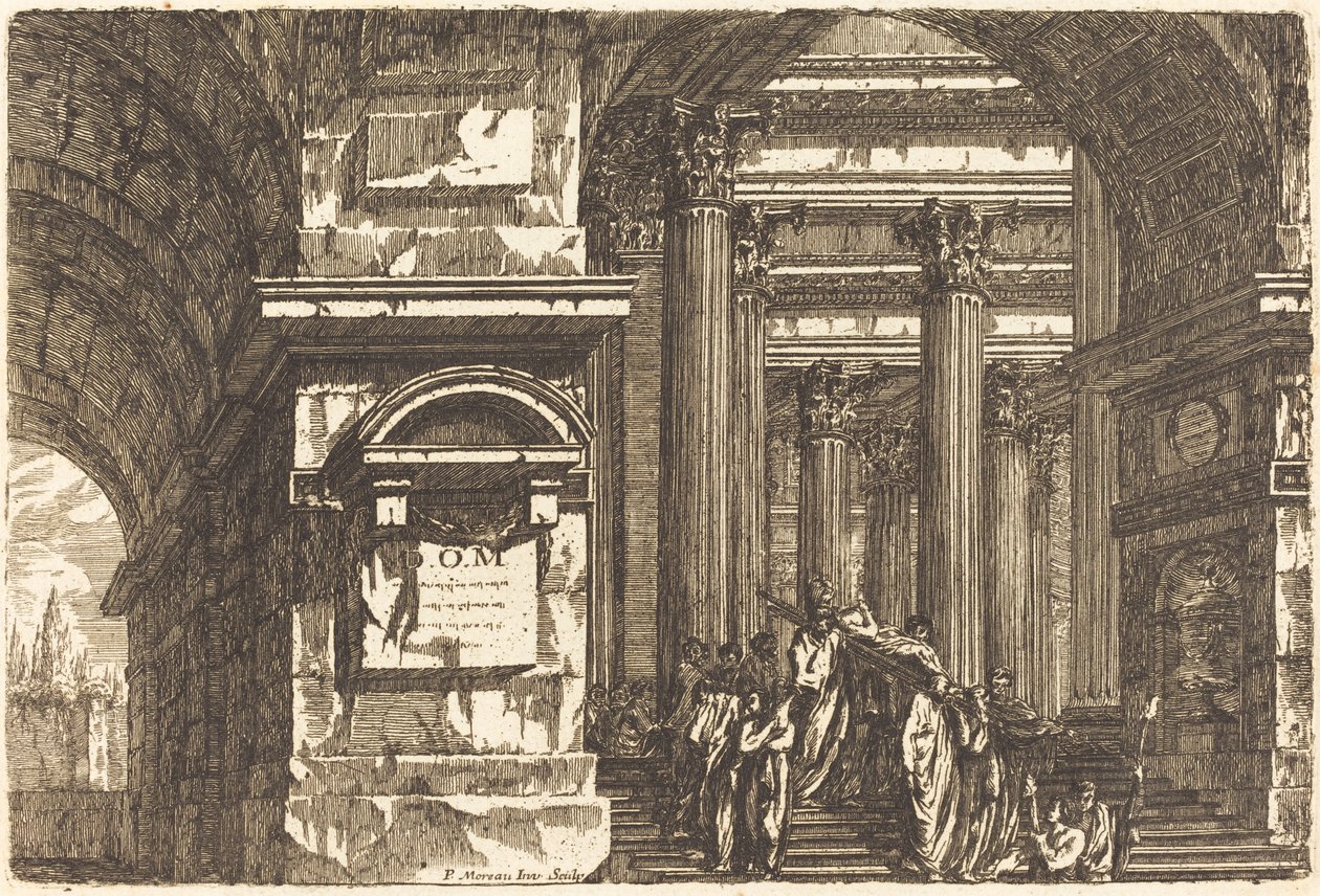 Der Eingang eines Tempels von Pierre Moreau