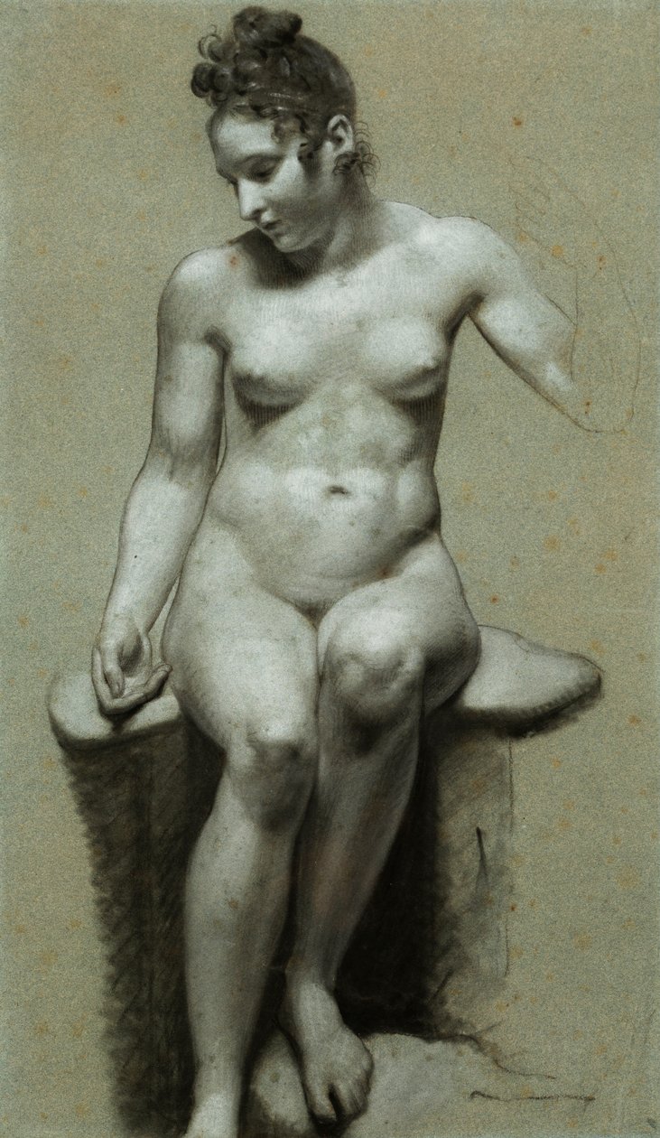 Sitzende weibliche Akt von Pierre Paul Prudhon