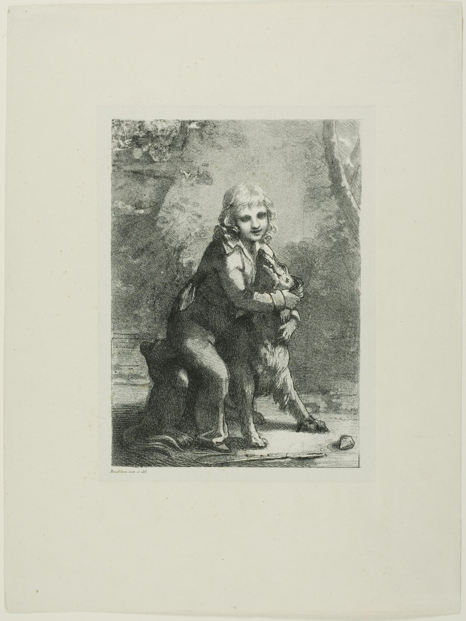 Junge mit einem Hund von Pierre Paul Prud