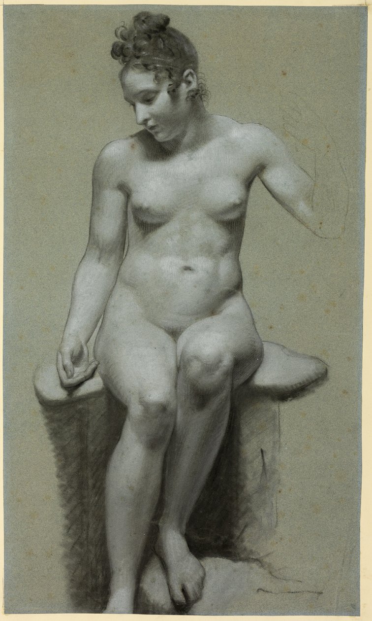 Sitzender weiblicher Akt von Pierre Paul Prud