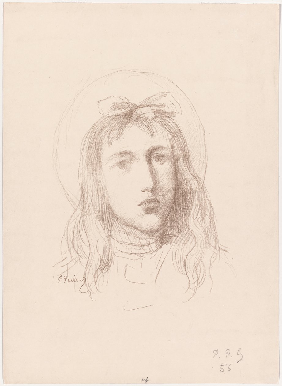 Kopf eines jungen Mädchens von Pierre Puvis de Chavannes