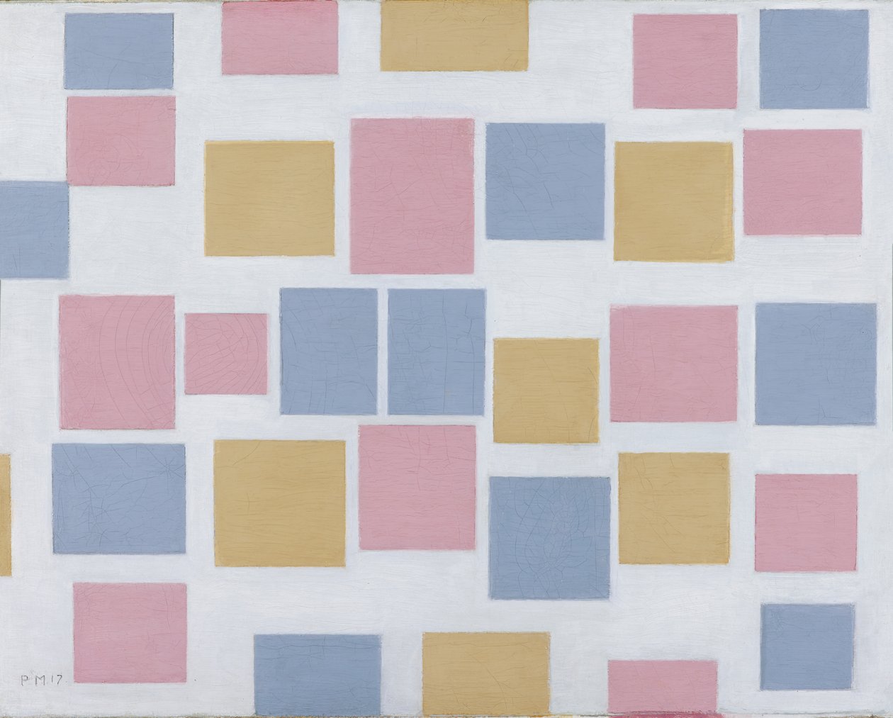 Komposition Nr. 3, mit Farbflächen 3, 1917 von Piet Mondrian