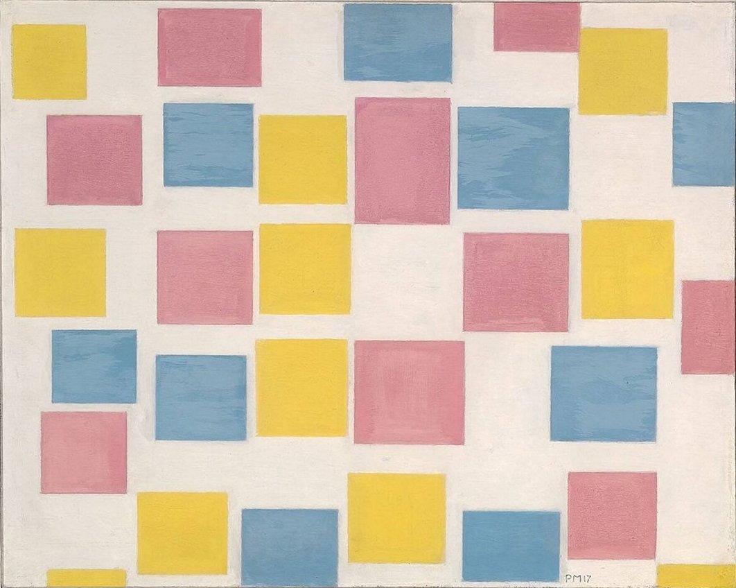 Komposition mit Farbflächen von Piet Mondrian