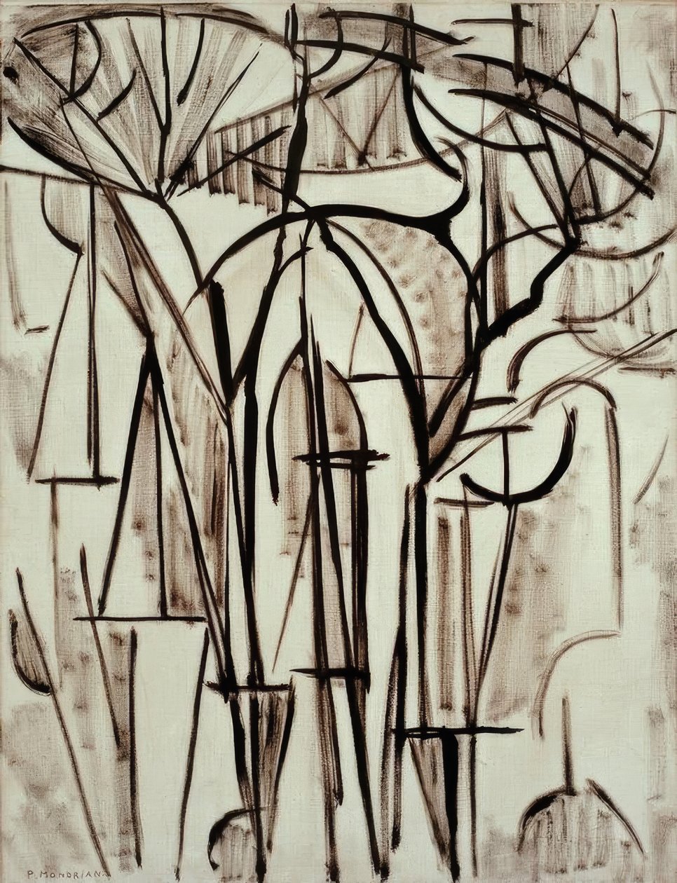 Komposition Bäume I von Piet Mondrian