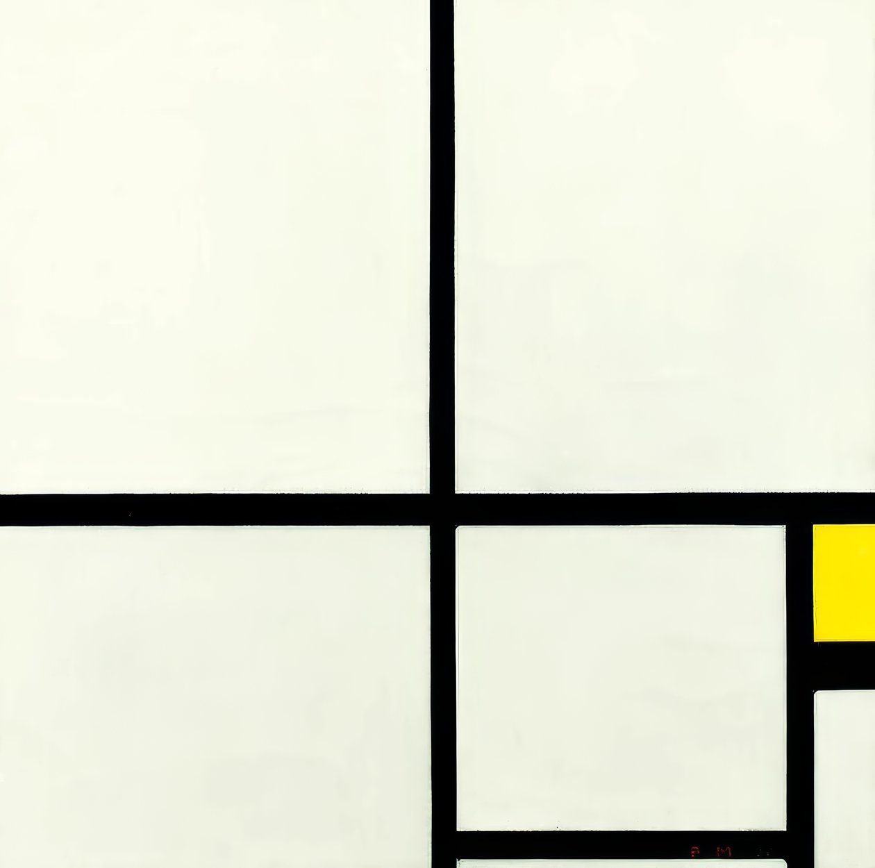 Komposition mit Gelb von Piet Mondrian