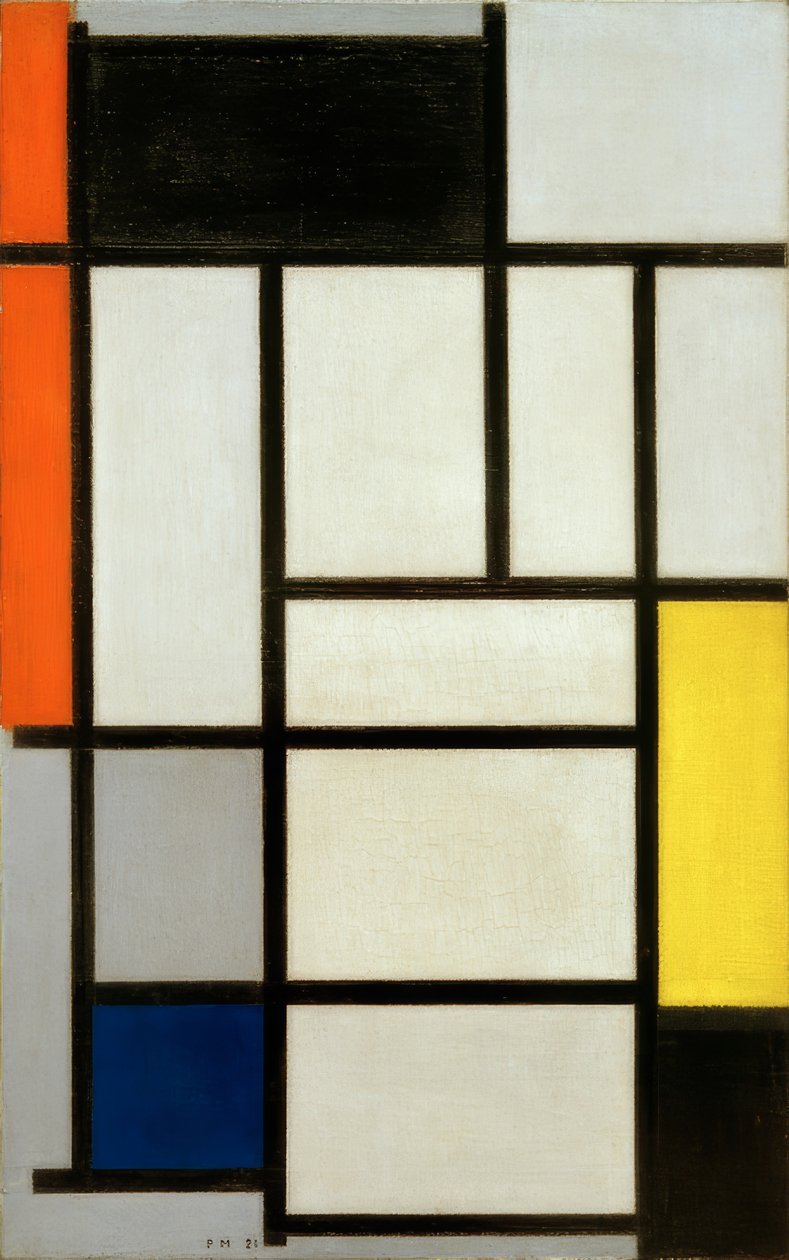Komposition mit Rot, Schwarz, Gelb, Blau und Grau von Piet Mondrian