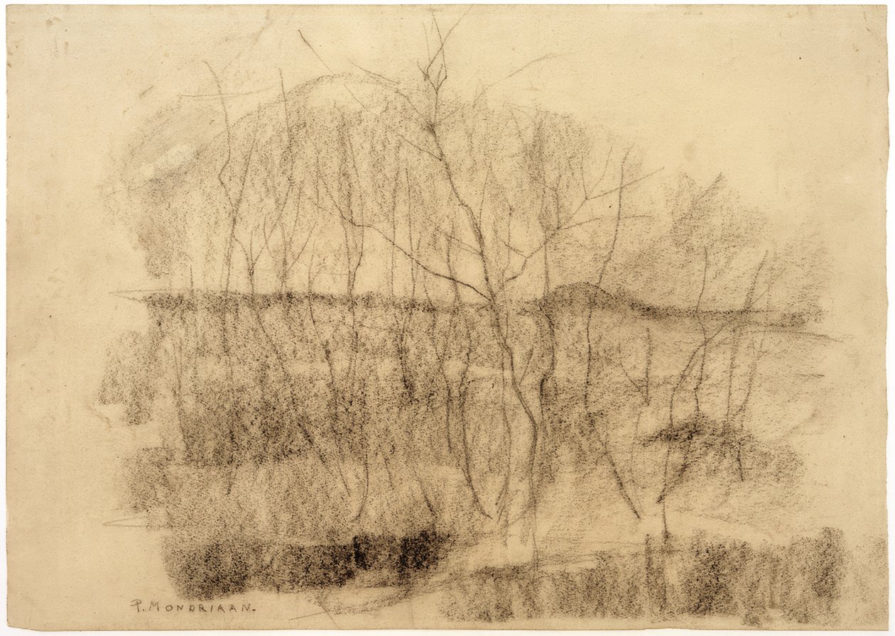 Landschaft mit Bäumen von Piet Mondrian