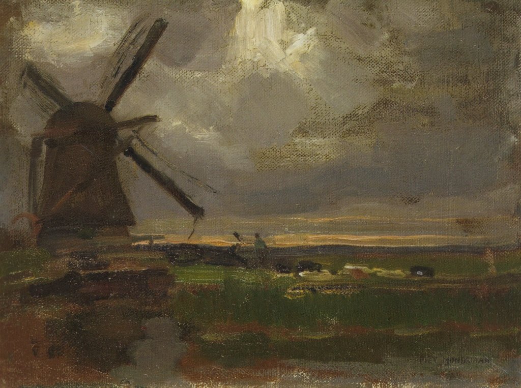 Mühle am Gein von Piet Mondrian