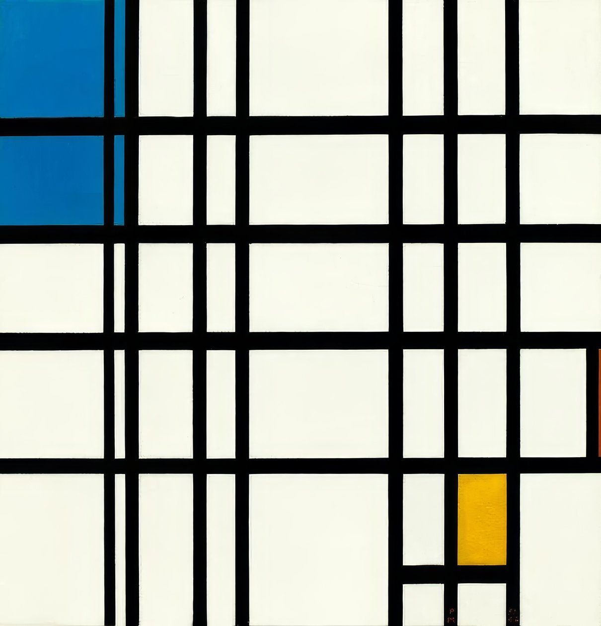 Rhythmus der geraden Linien von Piet Mondrian