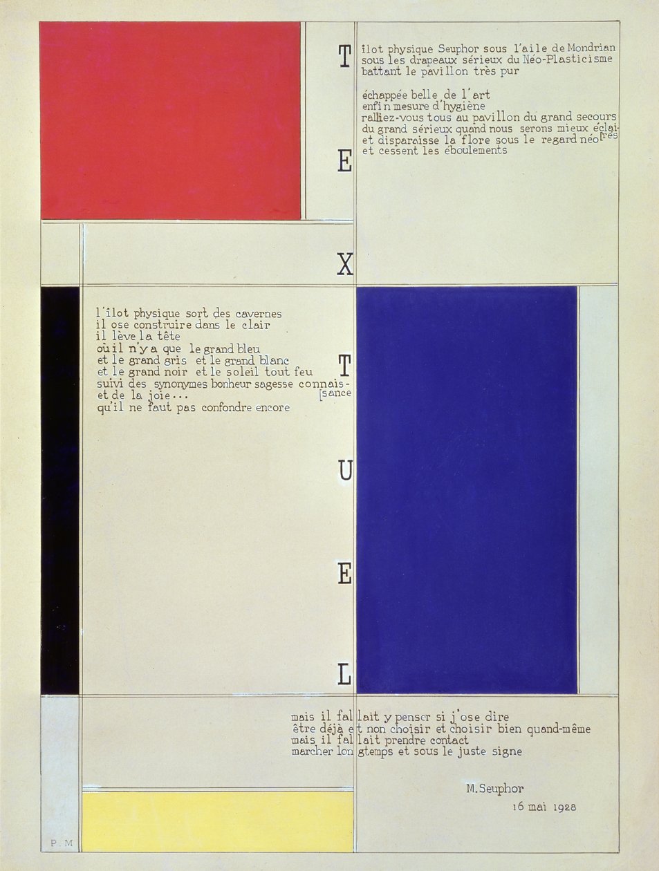 Tableau-Poeme, mit Text von Michel Seuphor von Piet Mondrian