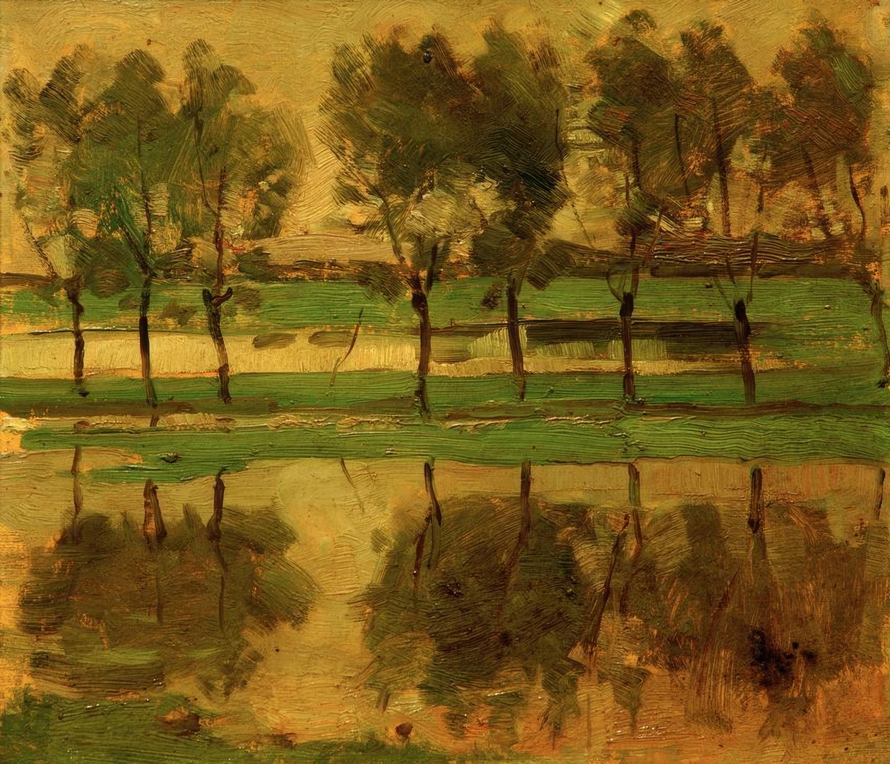 Weidenbäume mit Sonne von Piet Mondrian