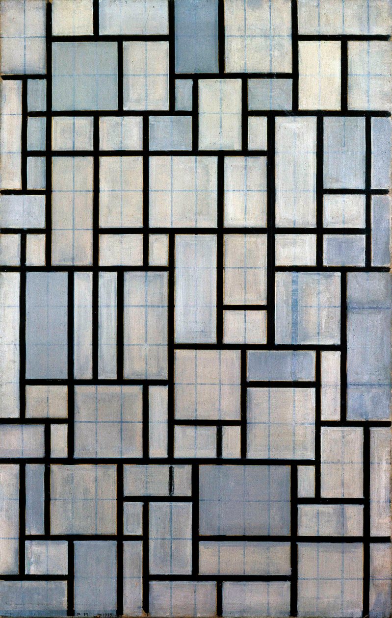 Komposition mit Gitter 2, 1915 von Piet Mondrian