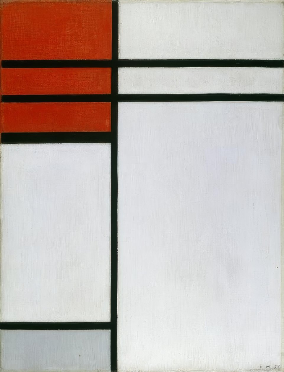 Komposition mit Rot von Piet Mondrian