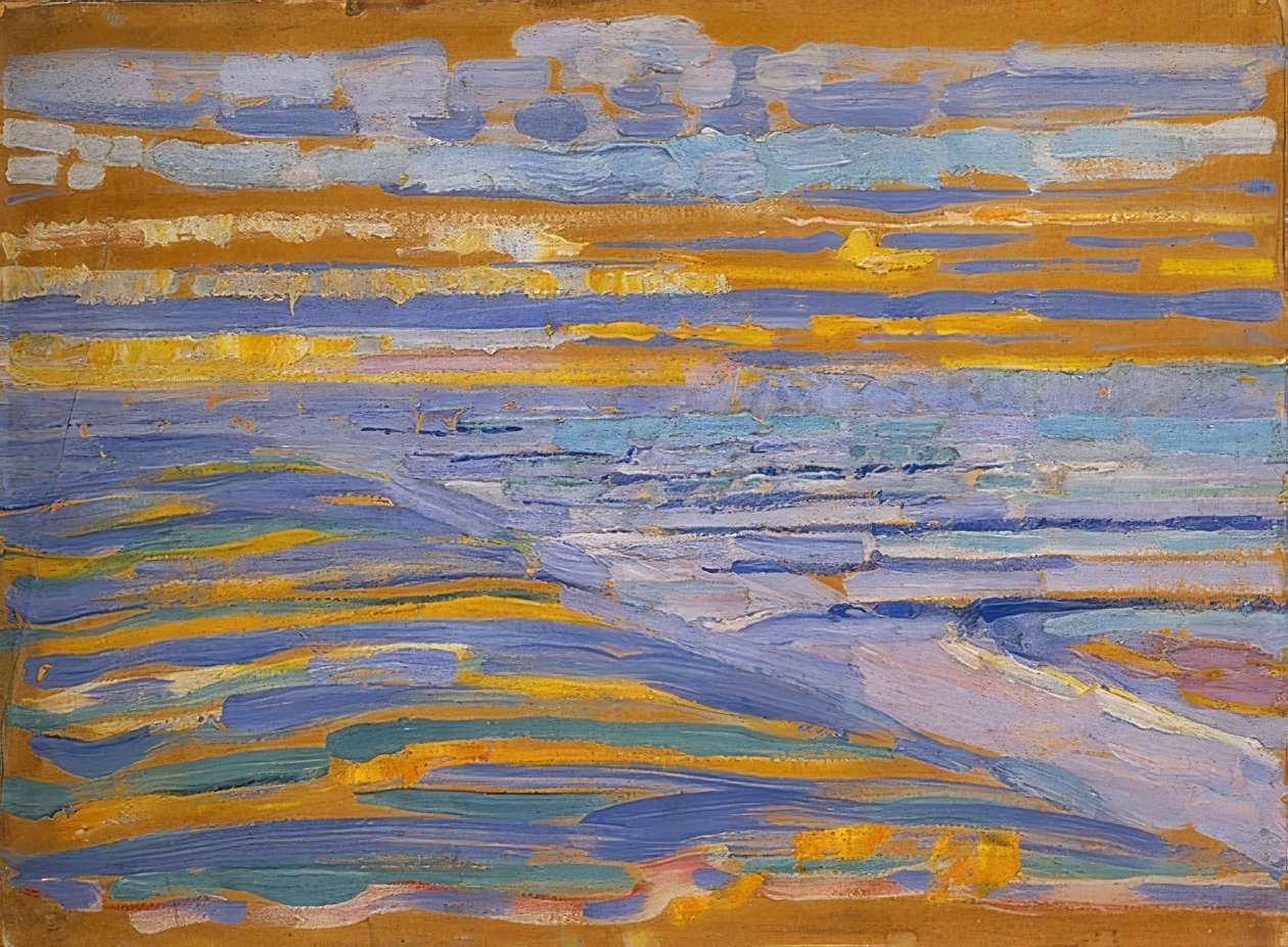 Dünen mit Strand und Pier, Domburg von Piet Mondrian