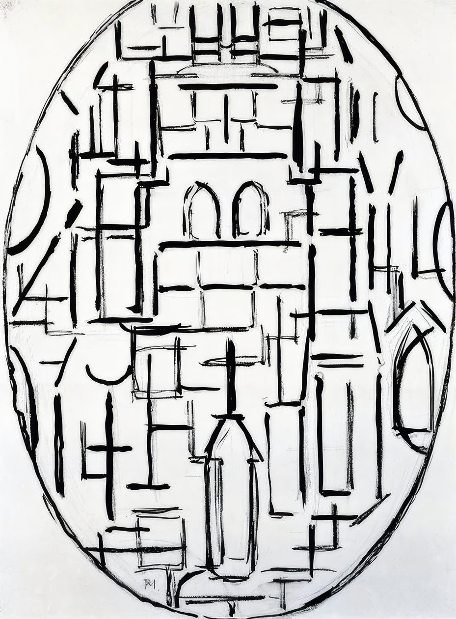 Piet Mondrian, Kirche in Domburg, 1914 von Piet Mondrian