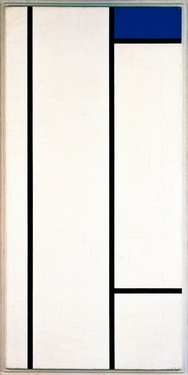 Vertikale Komposition in Blau und Weiß von Piet Mondrian