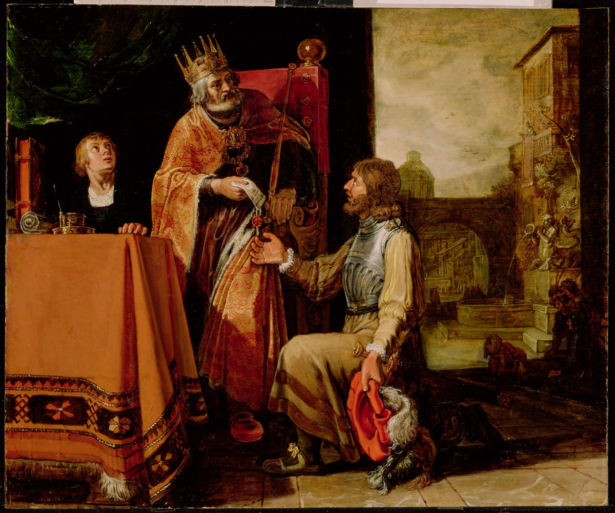 König David übergibt den Brief an Uria, 1611 von Pieter Lastman