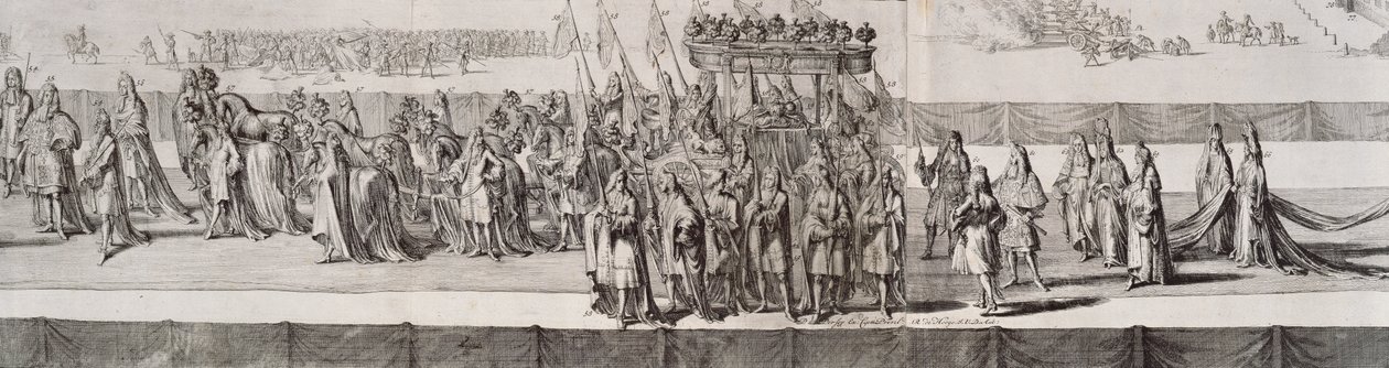 Der Trauerzug von Königin Maria II. (1662-94) (Detail des Sarges) von Pieter Persoy