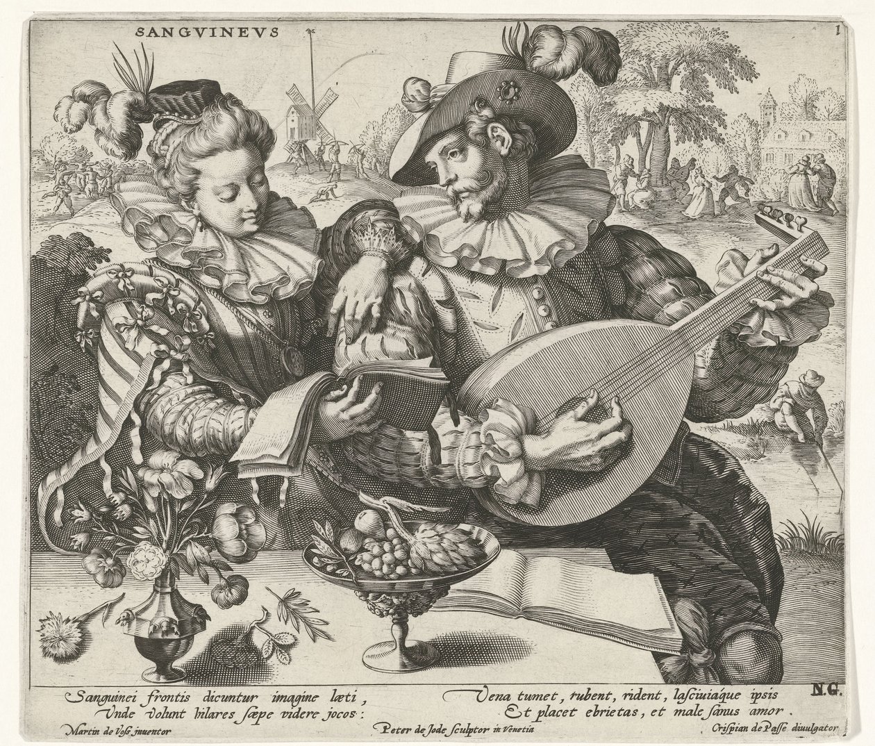 Die vier Temperamente, Sanguiniker von Pieter de Jode I