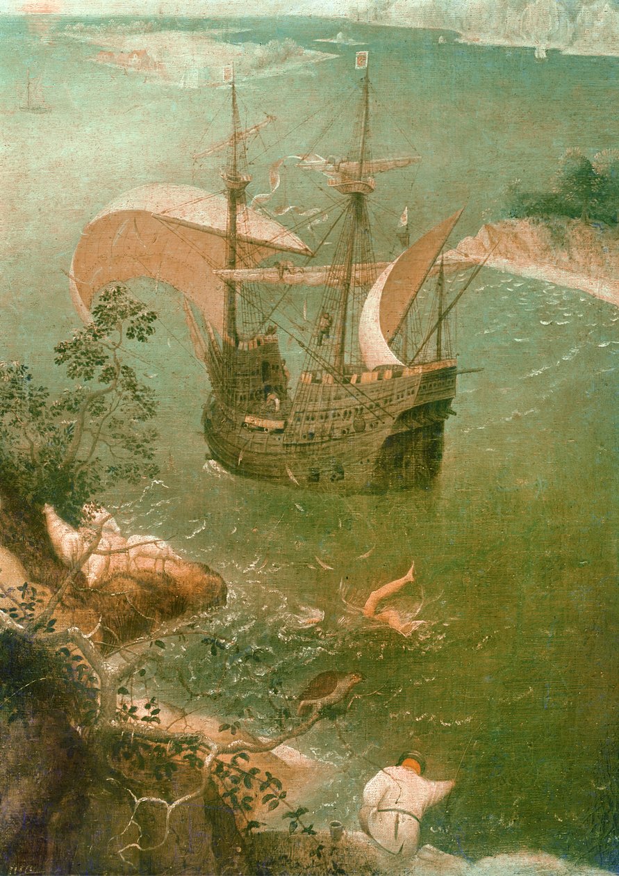 Landschaft mit dem Sturz des Ikarus (Detail) von Pieter Bruegel the Elder