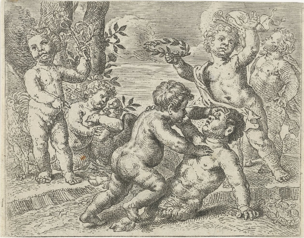 Kampf zwischen Tugend und Laster von Pieter van Lint