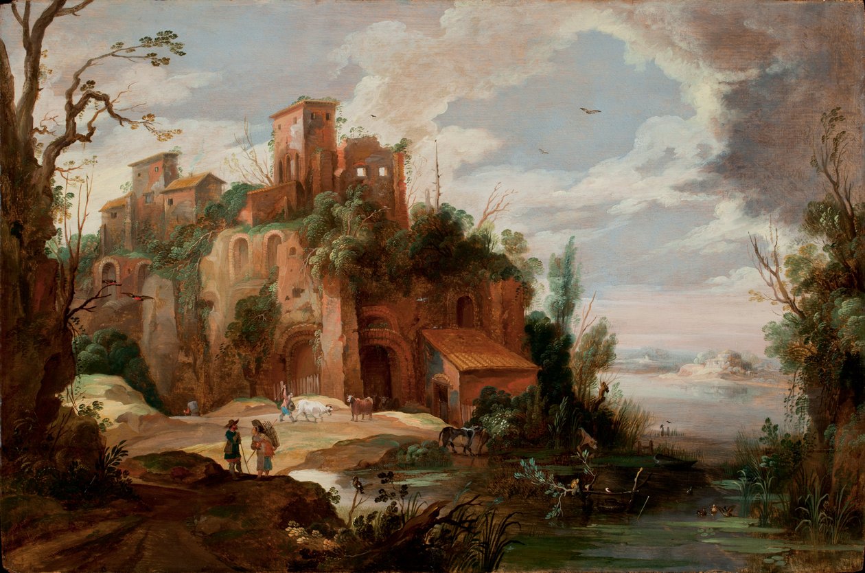 Italienische Landschaft mit Ruinen von Pieter van der Hulst