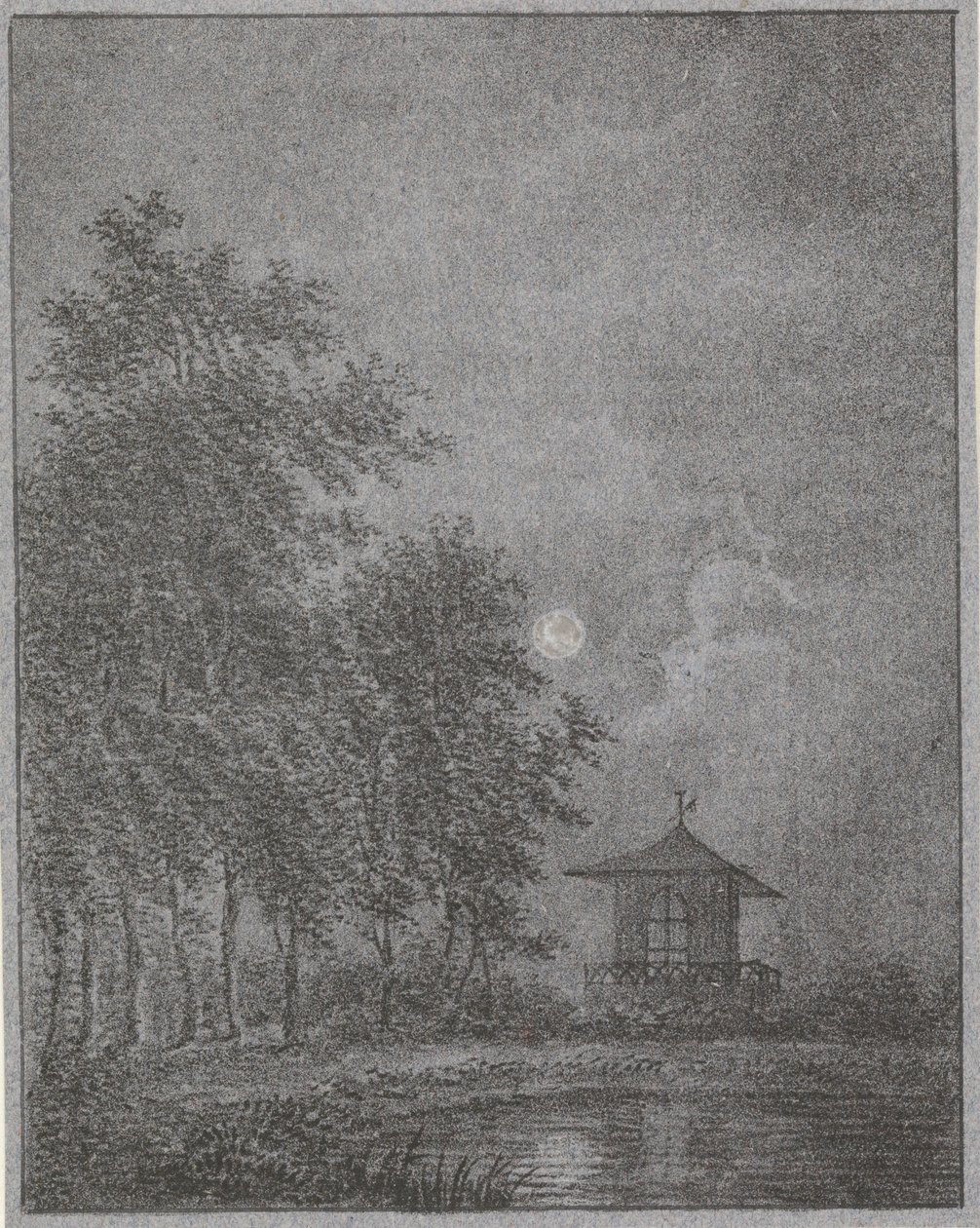 Garten bei Mondlicht von Pieter Bartholomeusz. Barbiers