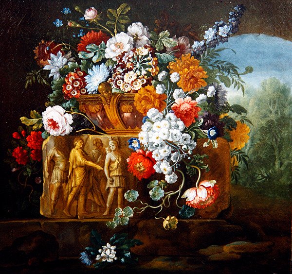 Rosen, Pfingstrosen, Gänseblümchen und andere Blumen von Pieter Casteels