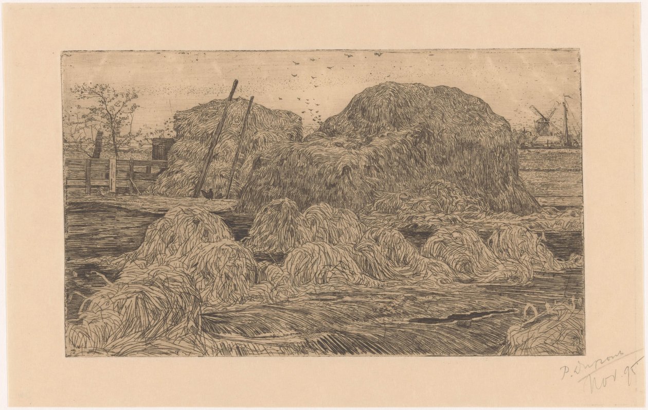 Heuschober auf einem Acker von Pieter Dupont (signed by artist)