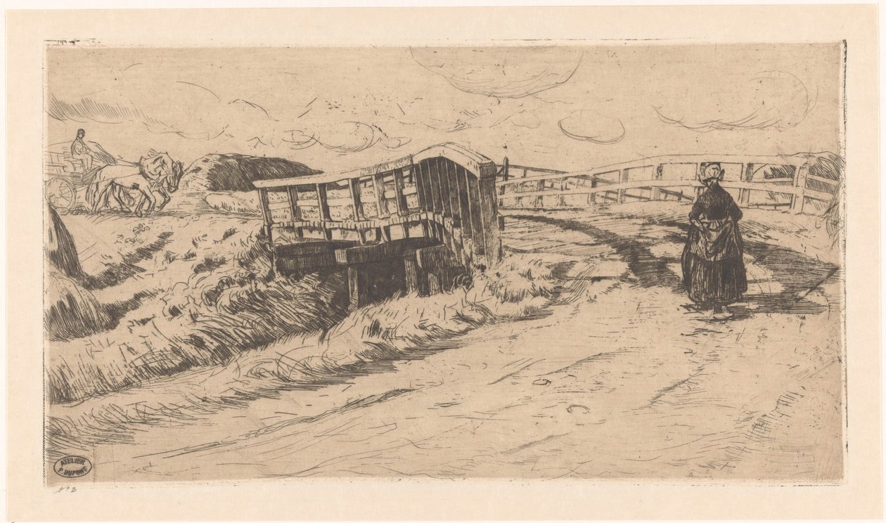 Landweg mit Brücke von Pieter Dupont