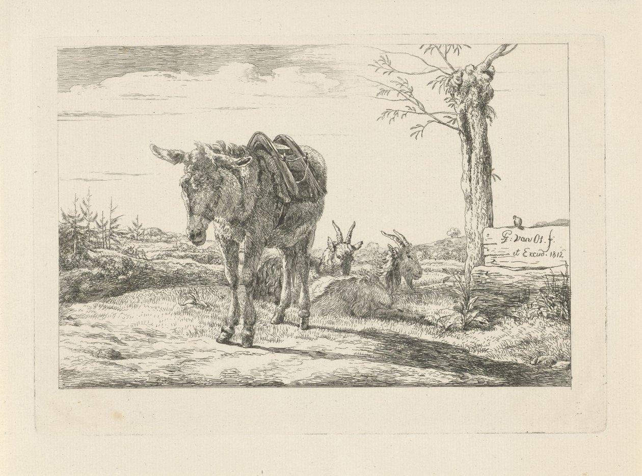Ein Esel und zwei Ziegen von Pieter Gerardus van Os