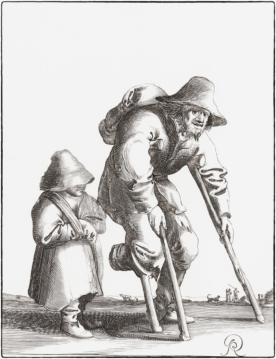 Verkrüppelter Bettler mit Kind von Pieter Jansz (after) Quast