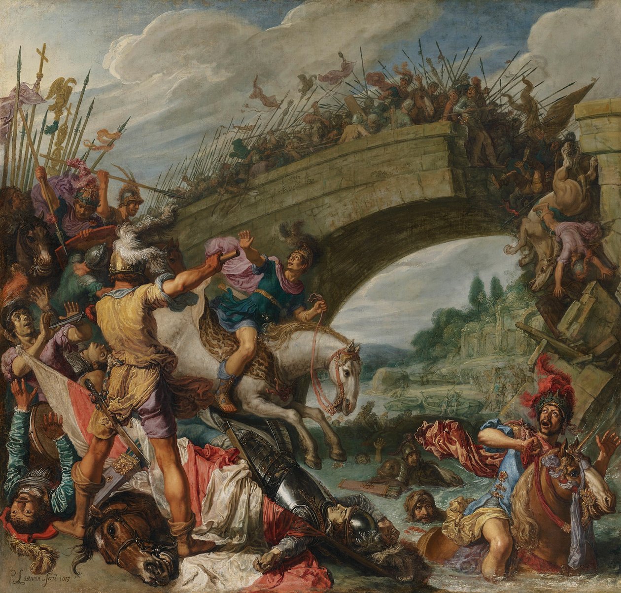 Schlacht zwischen Konstantin und Maxentius von Pieter Lastman