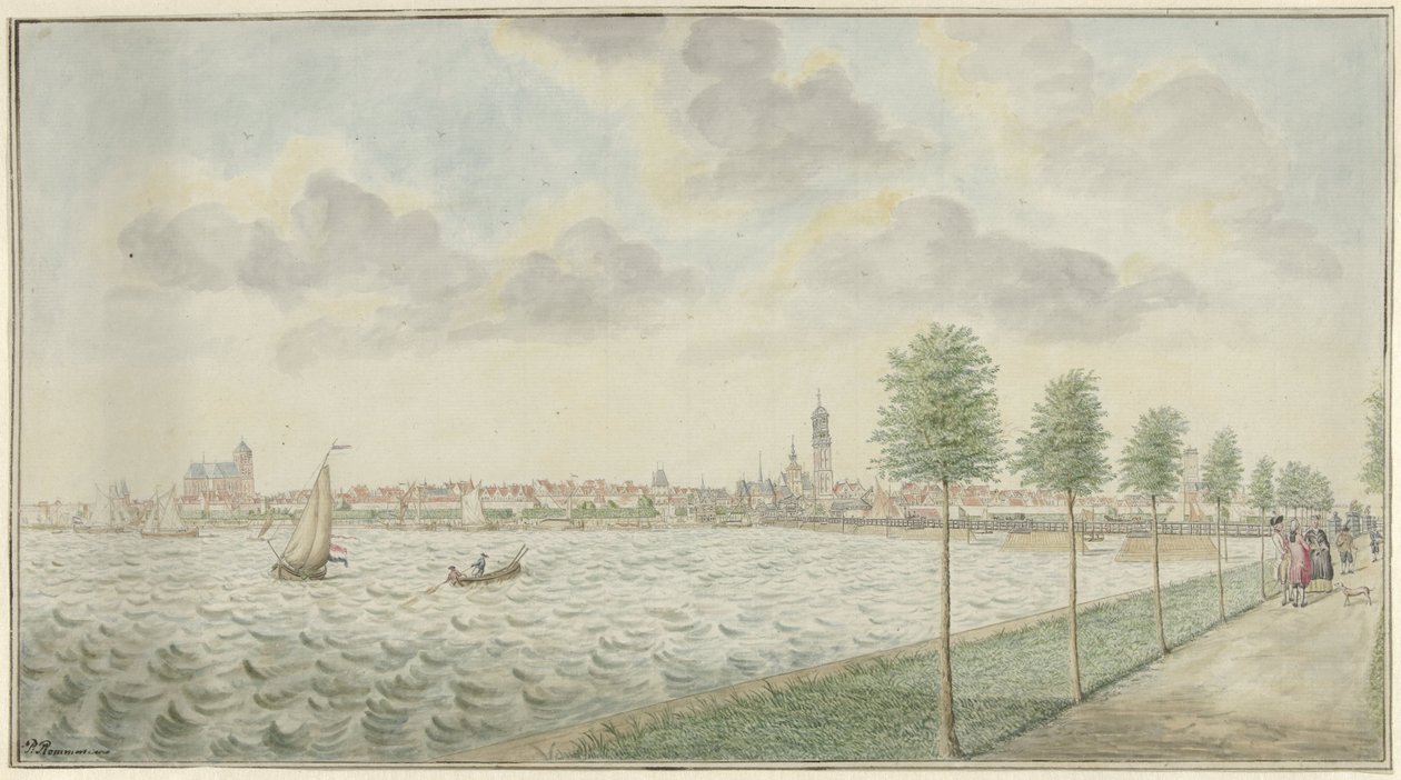 Ansicht von Kampen von der Flussseite von Pieter Remmers