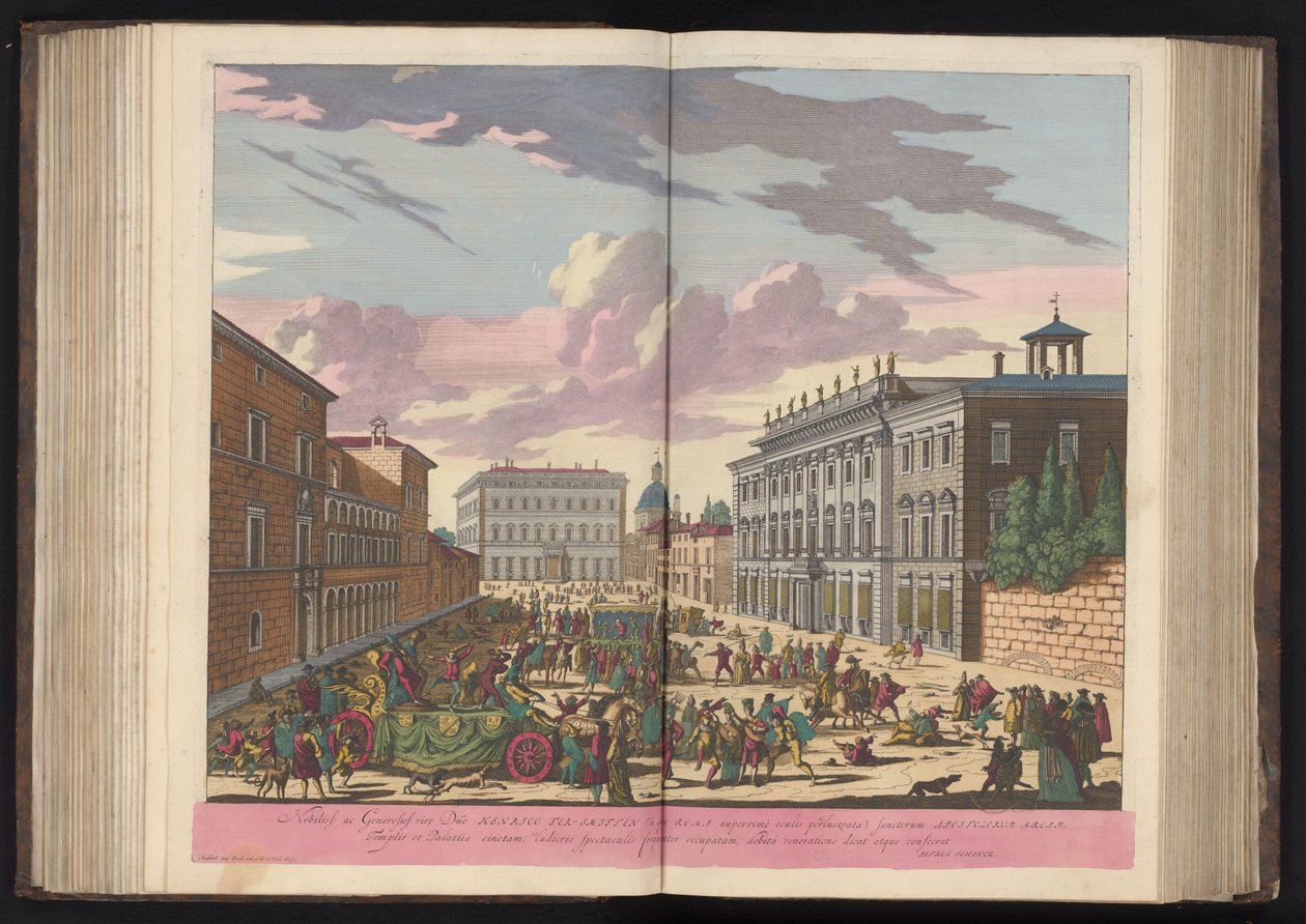Festivitäten auf der Straße in Rom von Pieter Schenk (I)