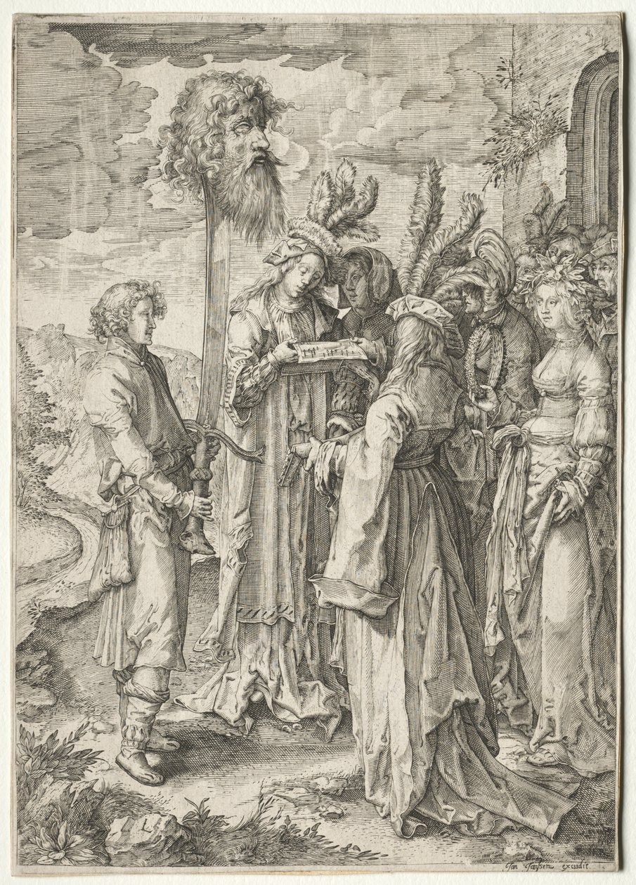 David mit dem Kopf von Goliath von Pieter Serwouters