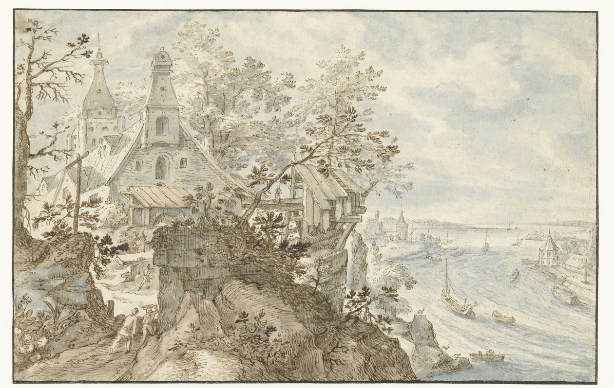 Fluss mit einer Kapelle links von Pieter Stevens (I)