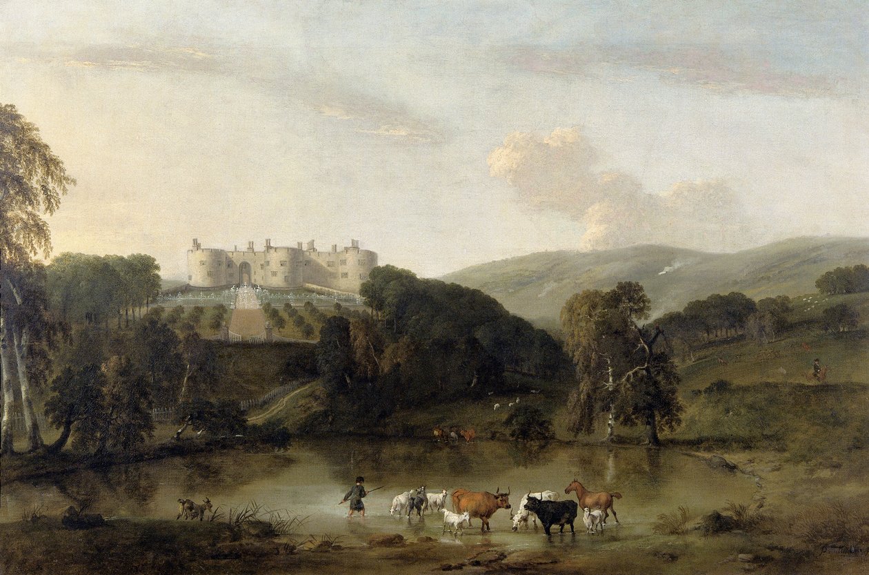 Chirk Castle von Norden, 1704-1734 von Pieter Tillemans
