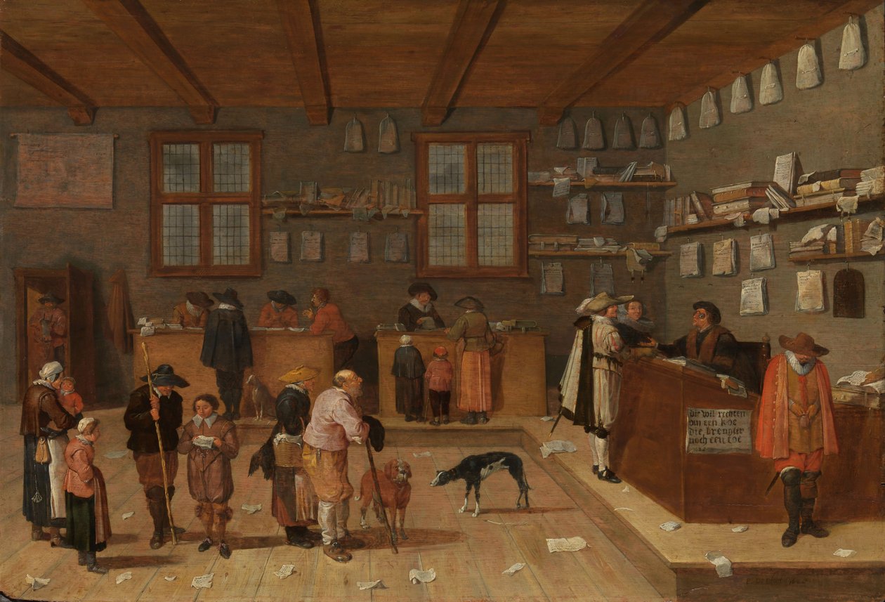 Das Büro des Anwalts, 1628 von Pieter de Bloot