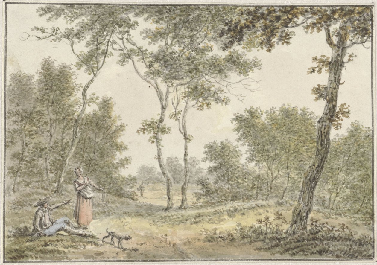 Waldlandschaft mit einigen Figuren von Pieter de Goeje