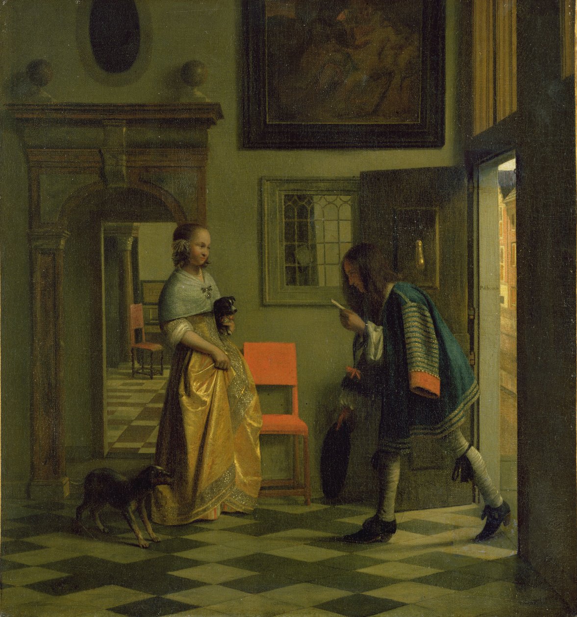 Der Bote, um 1669 von Pieter de Hooch