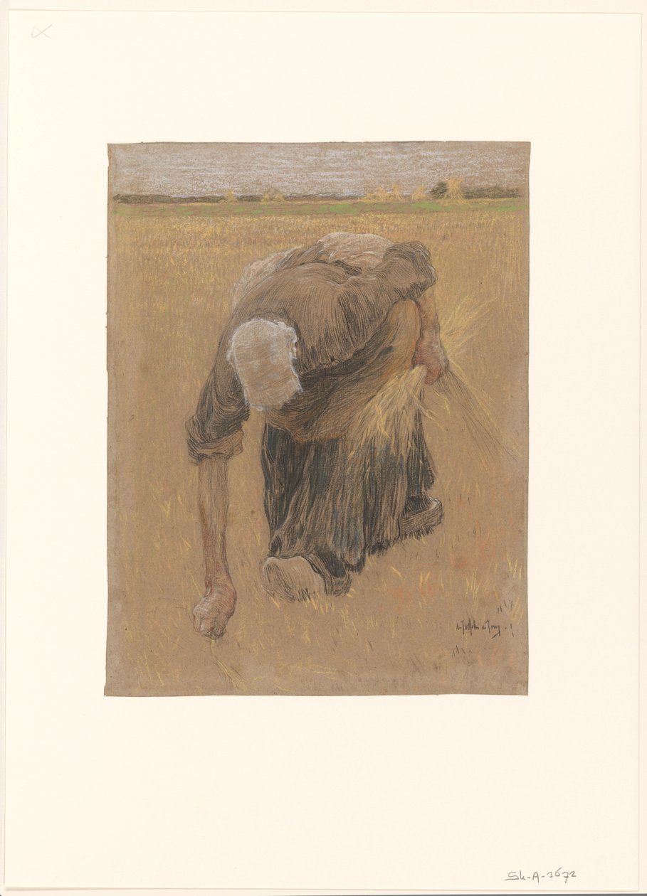 Ährenlesende Frau von Pieter de Josselin