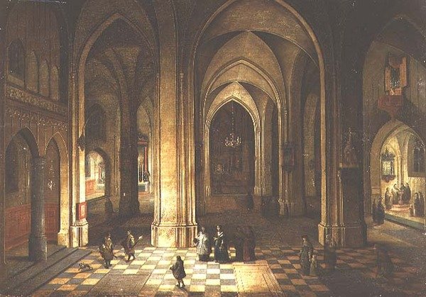 Kircheninneres bei Nacht von Pieter the Younger Neeffs