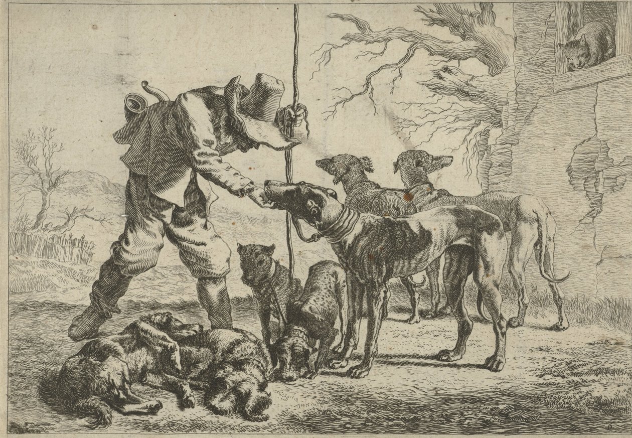 Jäger mit sieben Hunden von Pieter van Laer