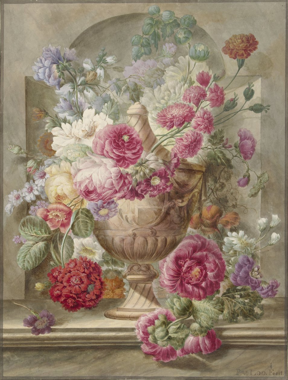Vase mit Blumen von Pieter van Loo
