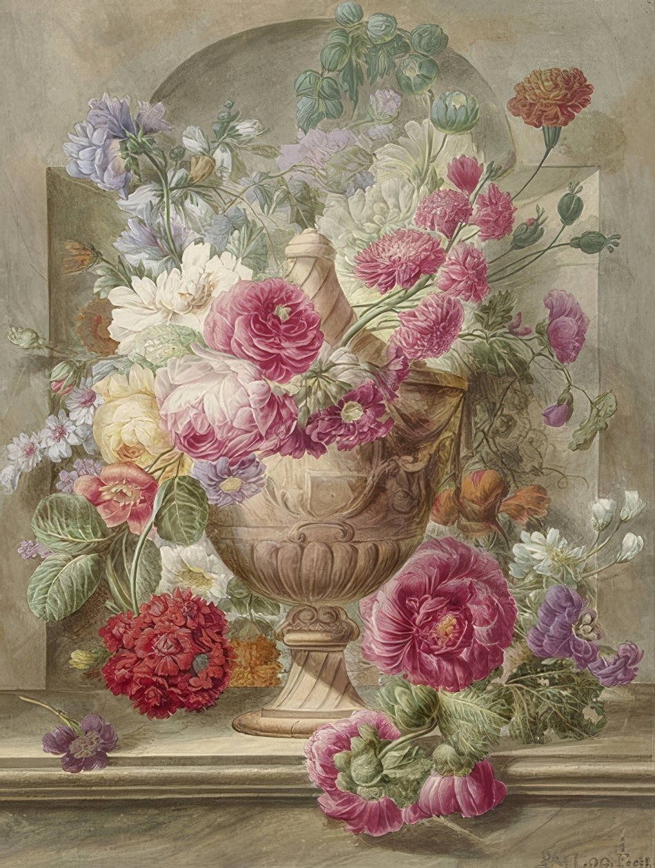 Vase mit Blumen von Pieter van Loo